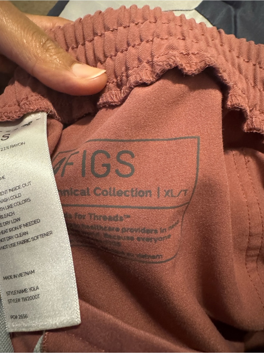 Figs Two-Piece Set in Dusty Rose - Picture 2 of 3